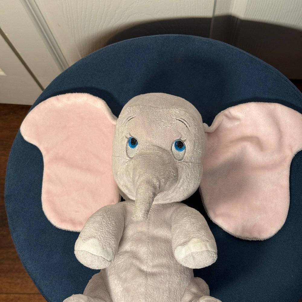 Disney Dumbo Elephant Plush Stuffed Animal 10" Pink Ears Blue Eyes - Picture 8 of 10
